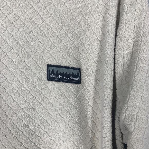 Simply Southern Sweater Womens Large Pullover Beige Recycled Half Zip Casual - Picture 5 of 6